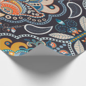 Paisley floral naadloos. Donkere achtergrond met Cadeaupapier (Hoek)