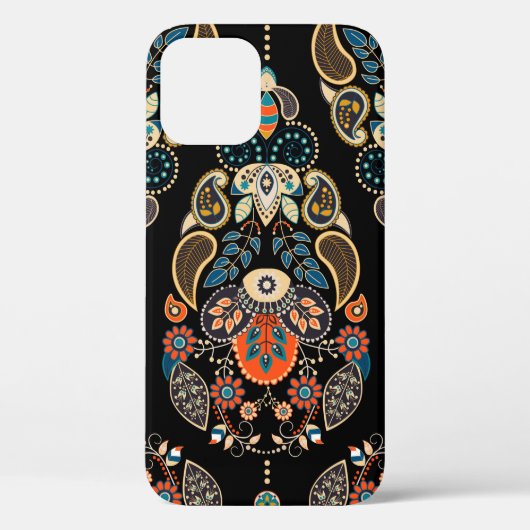 Paisley floral naadloos. Donkere achtergrond met Case-Mate iPhone Case (Achterkant)