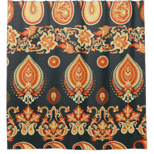 Paisley Floral: Oosters Etnaadloos Douchegordijn