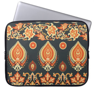 Paisley Floral: Oosters Etnaadloos Laptop Sleeve