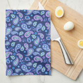 Paisley Floral Pattern - Blauw Theedoek (Quarter Fold)
