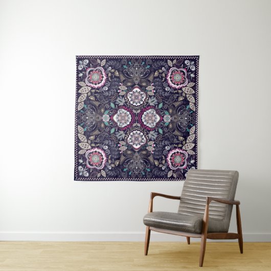Paisley floral pattern wandkleed (In Situ (horizontaal))