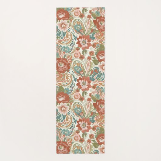 Paisley Floral Yoga Mat - Custom Name Mat (Achterkant)