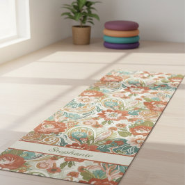 Paisley Floral Yoga Mat - Custom Name Mat