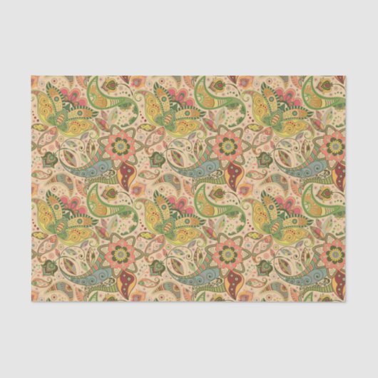 Paisley Flower Decorative Tissue Paper Tissuepapier (Voorkant)