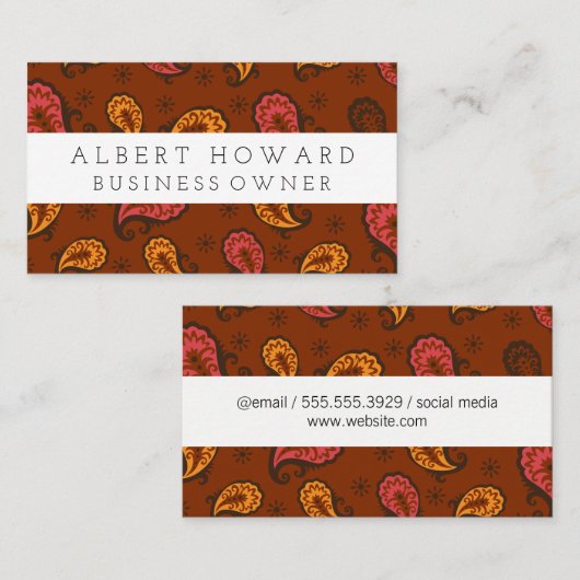Paisley Flower Doodles Visitekaartje (Voorkant / Achterkant)