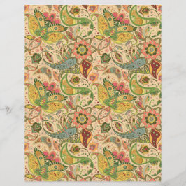 Paisley Flower Scrapbook Paper | Levendige bloemen