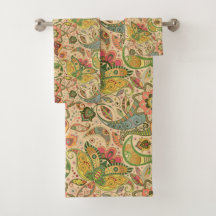 Paisley Flower Towel Set