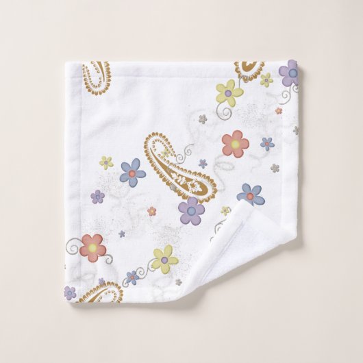 Paisley Flowers Floral Bathroom Towel sets Bad Handdoek (Wasdoekje)