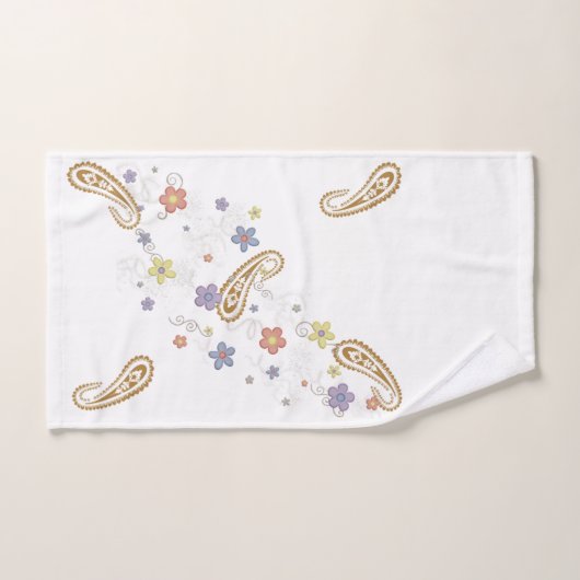 Paisley Flowers Floral Bathroom Towel sets Bad Handdoek (Handdoek)