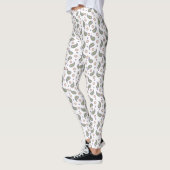 Paisley Flowers Stippen Groen Roze Paarse Leggings (Links)