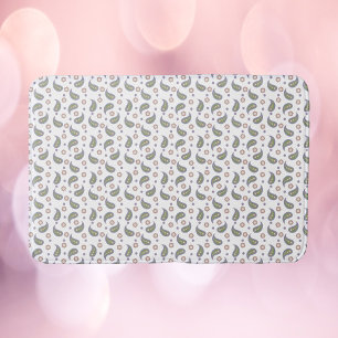 Paisley Flowers Stippen Roze Groen Paarse Badmat