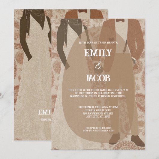  Paisley fluistert van liefde bruiloft Kaart (Voorkant / Achterkant)