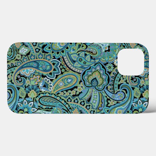 Paisley Forest Groene iPhone Case (Achterkant (horizontaal))