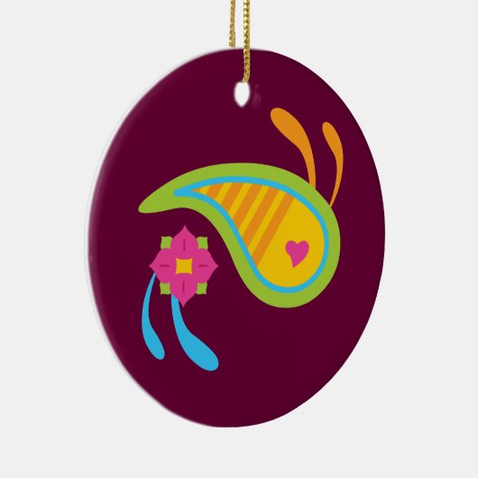 Paisley Fun Keramisch Ornament (Rechts)