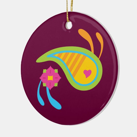 Paisley Fun Keramisch Ornament (Links)