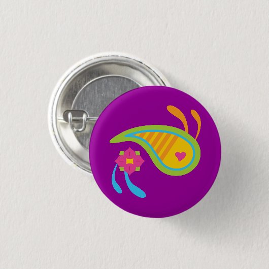 Paisley Fun Ronde Button 3,2 Cm (Voorkant /achterkant)