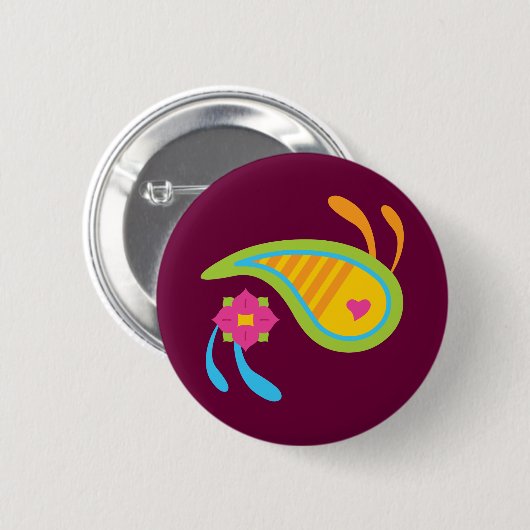 Paisley Fun Ronde Button 5,7 Cm (Voorkant /achterkant)