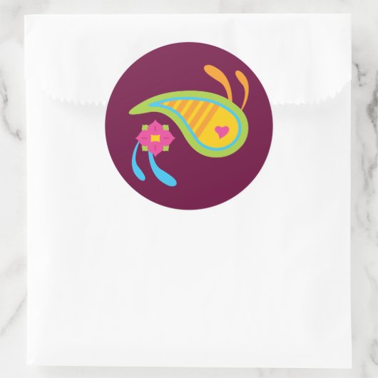 Paisley Fun Ronde Sticker (Tas)