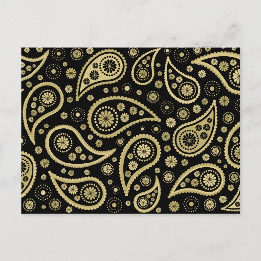 Paisley Funky Print in zwart-wit Briefkaart (Voorkant)
