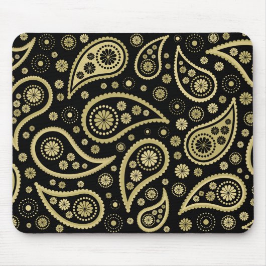 Paisley Funky Print in zwart-wit Muismat (Voorkant)
