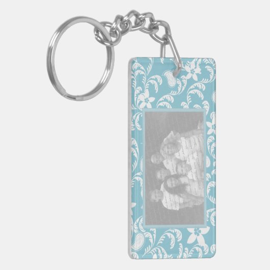 Paisley Garden Lichtblauw Foto Lijst Sleutelhanger (Voorkant Links)