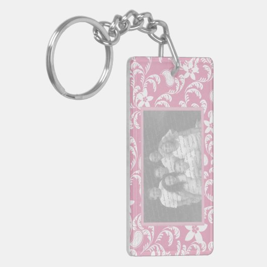 Paisley Garden Roze Foto Lijst Sleutelhanger (Voorkant Links)