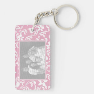 Paisley Garden Roze Foto Lijst Sleutelhanger