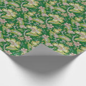 Paisley Garden Stylized Floral Embroidery Cadeaupapier (Hoek)