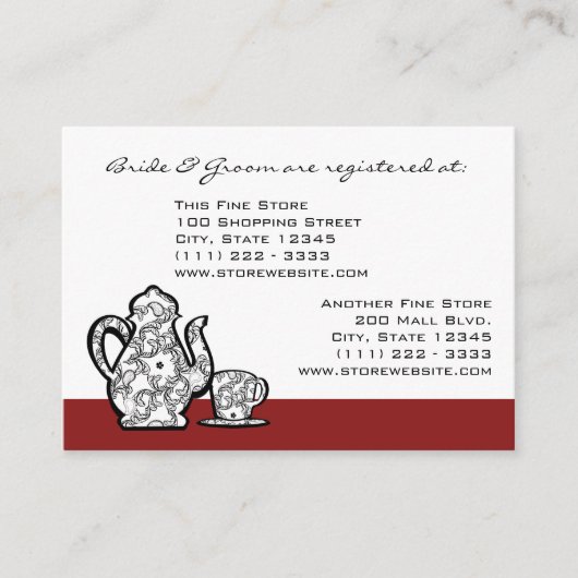 Paisley Garden Tea Party Informatiekaartje (Voorkant)