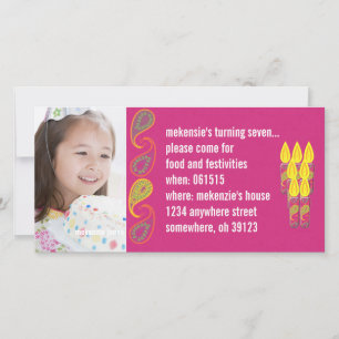 Paisley Geboorte Foto Uitnodiging