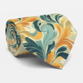 Paisley-geïnspireerd bladpatroon (1) Stropdas (Opgerold)