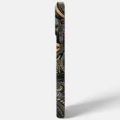 Paisley Geïnspireerd Zwart Beige Designer Bescherm Case-Mate iPhone Case (Achterkant / Links)