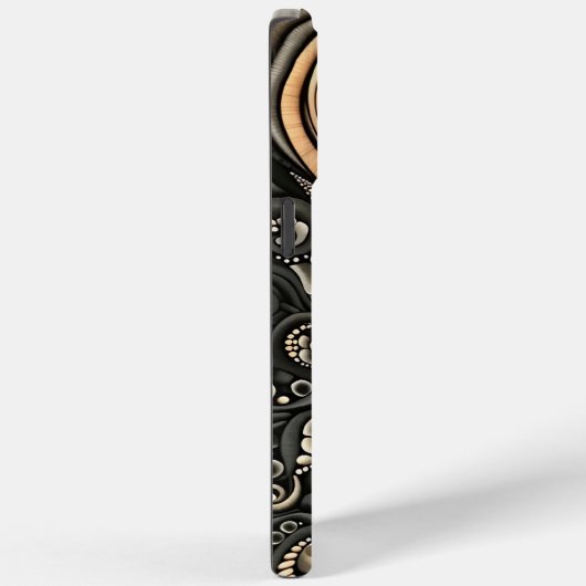 Paisley Geïnspireerd Zwart Beige Designer Bescherm Case-Mate iPhone Case (Achterkant / Rechts)