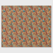 Paisley Golden Flower Abstract Pattern 10 Cadeaupapier (Vlak)