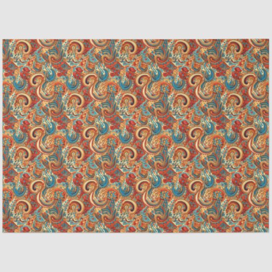 Paisley Golden Flower Abstract Pattern 10 Tissuepapier (Voorkant)