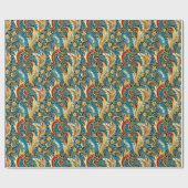 Paisley Golden Flower Abstract Pattern 2 Cadeaupapier (Vlak)