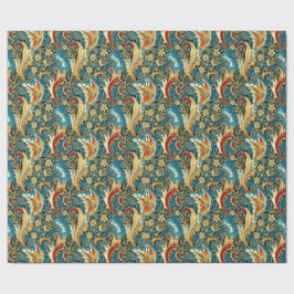 Paisley Golden Flower Abstract Pattern 2 Cadeaupapier