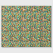 Paisley Golden Flower Abstract Pattern 3 Cadeaupapier (Vlak)