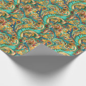 Paisley Golden Flower Abstract Pattern 3 Cadeaupapier (Hoek)