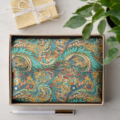 Paisley Golden Flower Abstract Pattern 3 Tissuepapier (Geschenk)