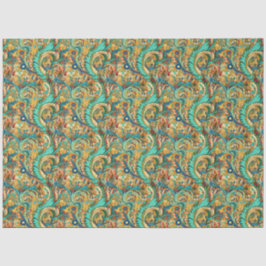 Paisley Golden Flower Abstract Pattern 3 Tissuepapier