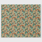 Paisley Golden Flower Abstract Pattern 5 Cadeaupapier (Vlak)