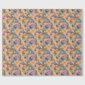 Paisley Golden Flower Abstract Pattern 6 Cadeaupapier (Vlak)