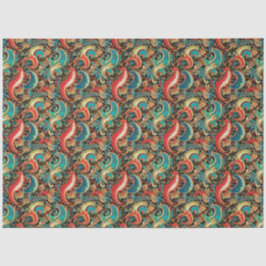 Paisley Golden Flower Abstract Pattern 8 Tissuepapier