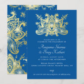  Paisley Golden Indian Engagement Party Kaart (Voorkant / Achterkant)