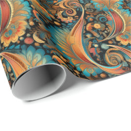 Paisley Gouden Bloem Abstract Patroon 11 Cadeaupapier