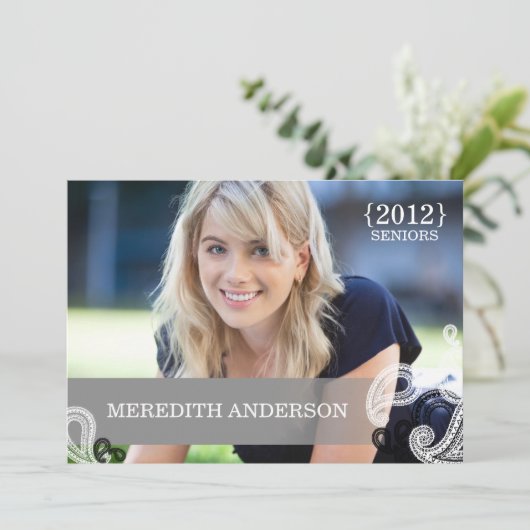 Paisley, Graduation Cap Afstudeerder 2012 Photo Af Kaart (Staand voorkant)