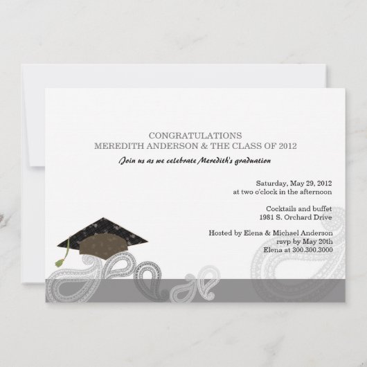 Paisley, Graduation Cap Afstudeerder 2012 Photo Af Kaart (Achterkant)