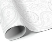 Paisley Gray op wit omslagpapier Cadeaupapier (Rol Hoek)